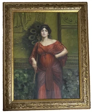 A Roman Matron – John William Godward – Oil on Canvas Reproduction – Framed