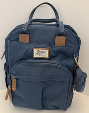 Ruvalino Diaper Backpack Blue All In One Travel Bag Zip Pockets Waterproof New