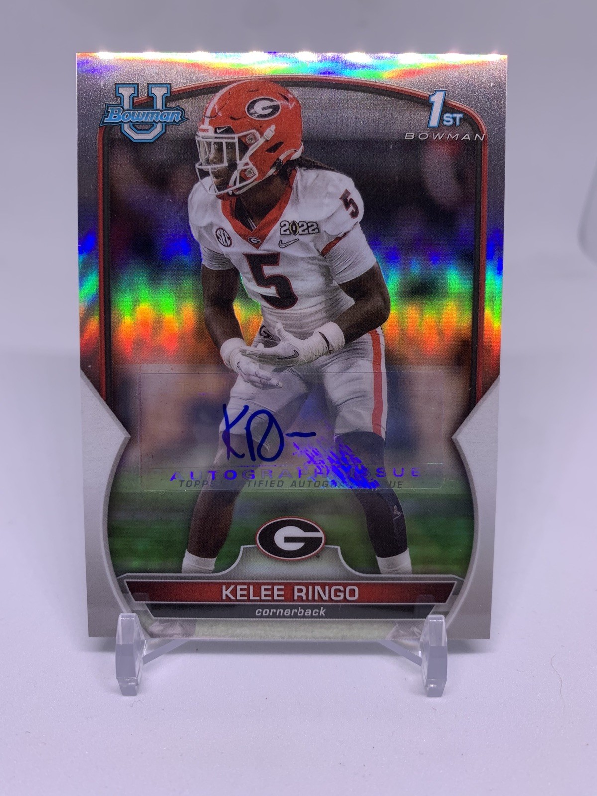 2022 Bowman U Chrome Kelee Ringo Auto 1st Prospect Refractor /499 Georgia