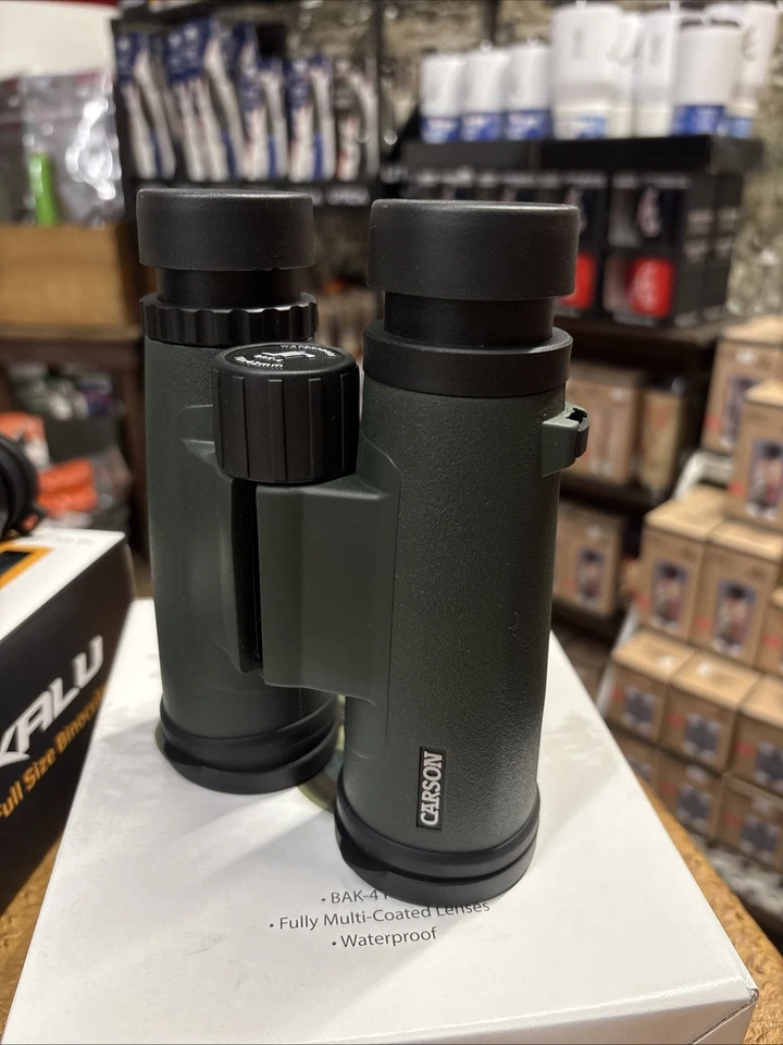 Carson JR Series 10x42mm Roof Prism Binocular, Matte, Green, jr-042 - Image 3 of 3