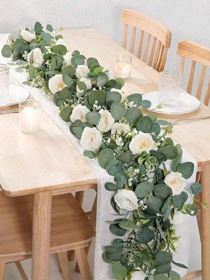 Künstliche Eukalyptus-Girlande 6 Fuß hängende Blume Rebe Efeu Hochzeit Party Dekor UK