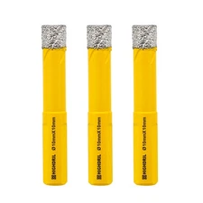 3pcs 10mm Diamond Drill Core Bits Ceramic Hole Saw Cutter Porcelain Stone Marble