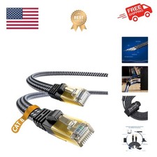 Cat 8 Ethernet Cable, Nylon Braided 6.5ft High Speed Professional Gold Plated...