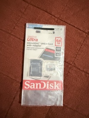 SanDisk Ultra microSDXC UHS-I 64GB High Speed Full HD Video Card with Adapter