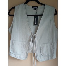 Pretty Little Thing Linen Blend Tye Sumer Ves...