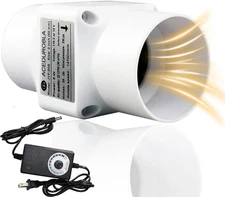 2'' Duct Fan for Adjustable Speed, White Inline Ventilation Exhaust Fan, 22 CFM