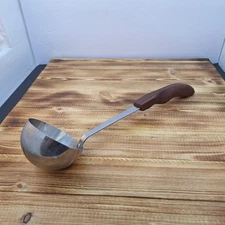 Cutco Ladle Stainless Steel Brown Swirl Handle Soup Server #15