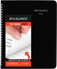 2025 Planner, Weekly, 7" X 8-3/4", Medium, Block-Style, Dayminder, Black (G53500