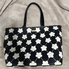Kate Spade New York Harper Tote Woman's Shoulder Bag Black/ White Laptop Bag