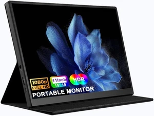 11-inch FHD Mini HDMI / USB-C Travel Monitor with 410Nits, Cover & Speaker