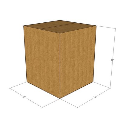 10 10x10x12 Kraft Brown Corrugated Shipping Boxes Multi-Depth 32 ECT
