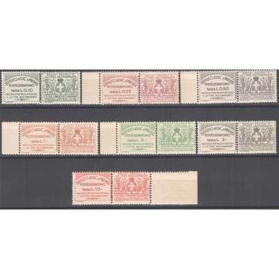 KINGDOM OF ITALY 1936 INSURANCE STAMPS 7 V. G.I MNH** CERT.