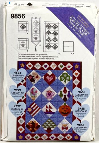 2001 Simplicity Sewing Pattern 9856 Quilt Block Holiday Edition Vintage 13377 - Picture 2 of 2