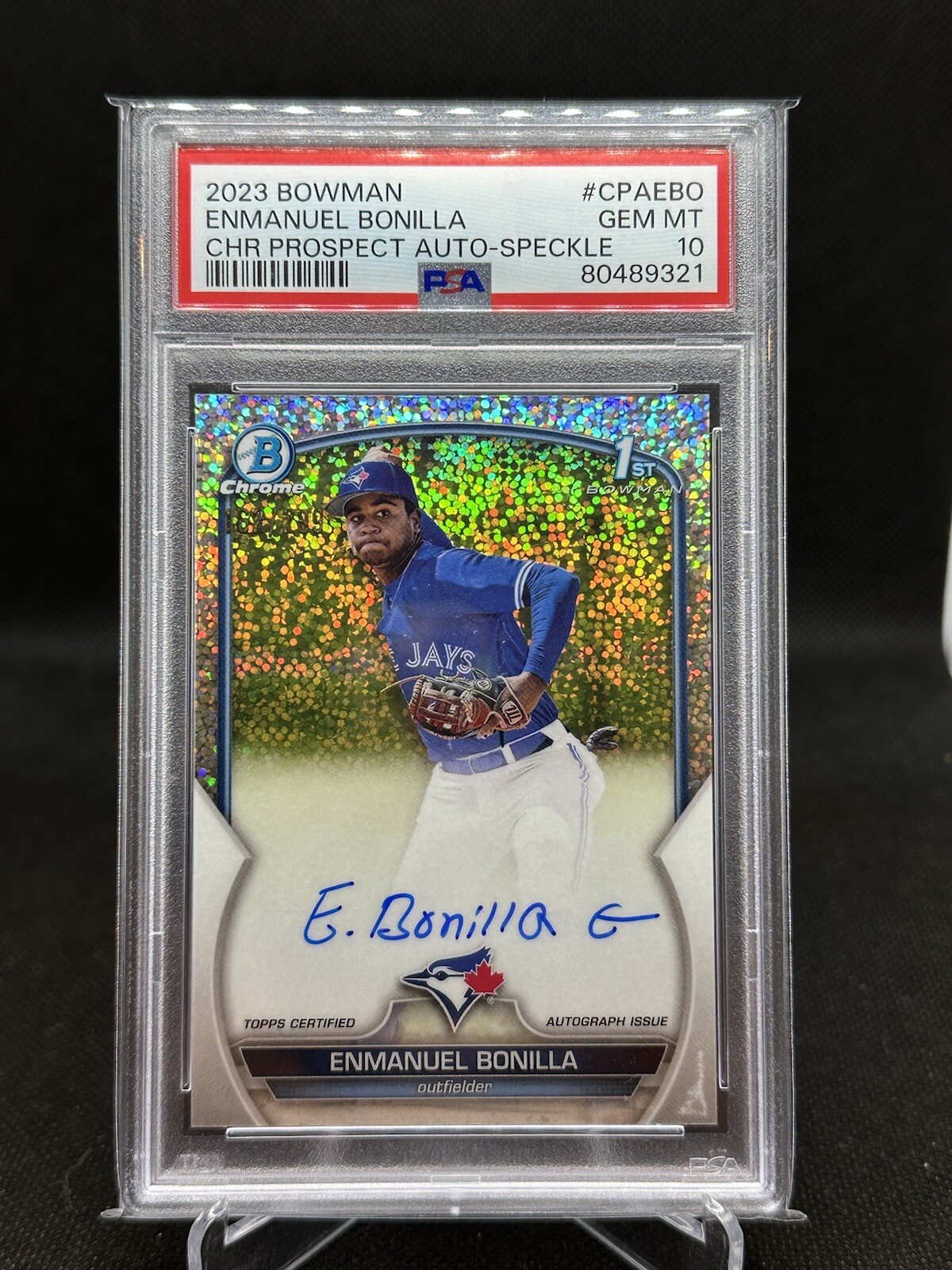 2023 Bowman Enmanuel Bonilla 1st Chrome Prospect Speckle Auto /299 PSA 10 💎