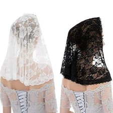 Lace Mantilla Catholic Church Chapel Veil Exquisite Flower Embroideries