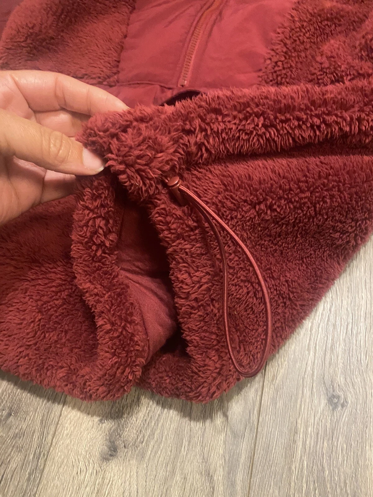 UNDERCOVER Felpa marrone piccola rosa Victoria's Secret oversize Sherpa orsacchiotto mezza cerniera