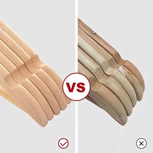 Solid Wooden Hangers Wood Suit Hangers with Extra Smooth 20 Pack Natural - Picture 7 of 7