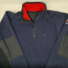 Tommy Hilfiger Mens Performance Polar Fleece Jacket Cold Stop Size XL Blue Zip
