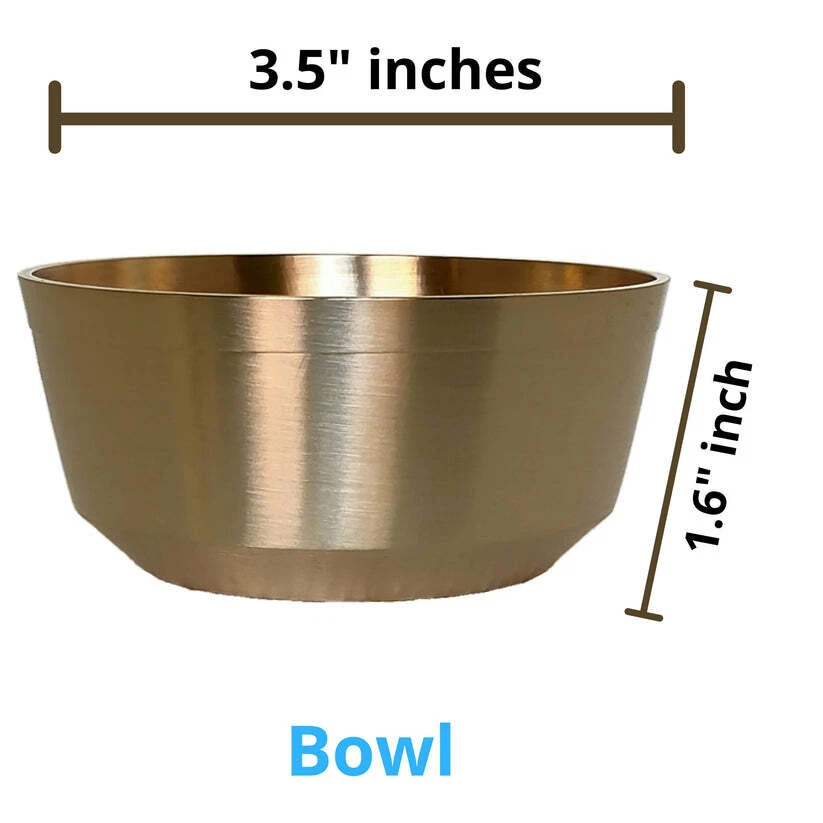 Kansa Thali 10.5 Inch Plate Bowl Non Toxic Dinnerware Set Bronze Kitchen Utensil - Image 3 of 4