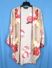 FEATHERS Tolani MULTI-COLOR Floral OPEN-FRONT Top Jacket Cardigan Kimono Sz OS