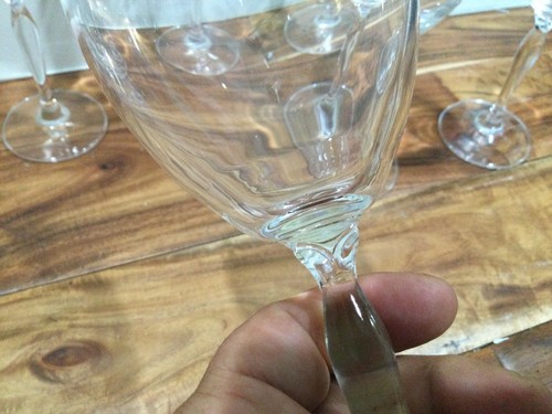 Pier 1 P1C6 large wine /water Glass Set 6 gold rim petal stem 8 5/8'' - Picture 10 of 10