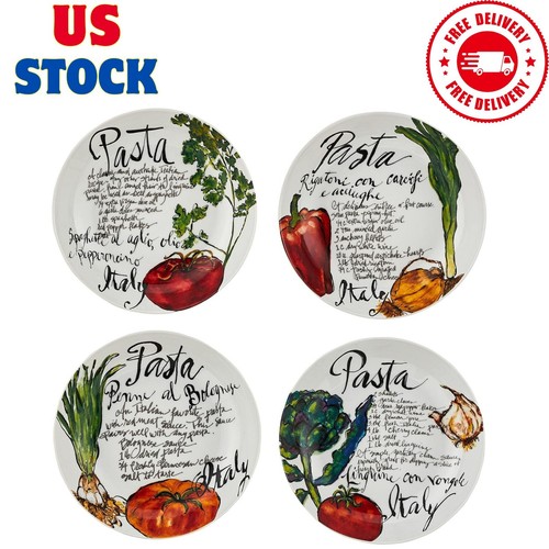 Pasta Italiana Pasta Bowls Set of 4,White, 8.25" eBay
