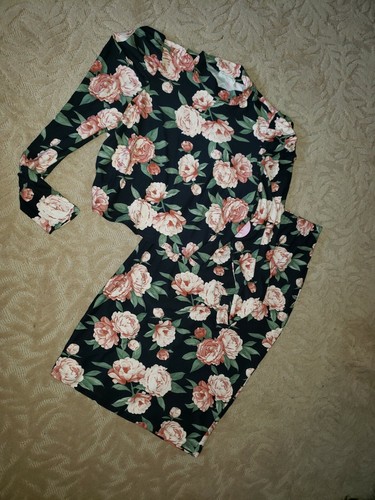Full Circle Trends Women's 2pc Blouse & Skirt Set 2X Navy Floral SuperSoft #GGB - Picture 5 of 6