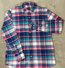 Crown & Ivy Classic Fit Plaid Shirt Mens Size Medium Colorful