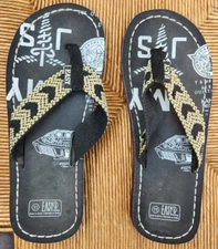 Easy USA Black Graphic Beach Flip Flop - 10M