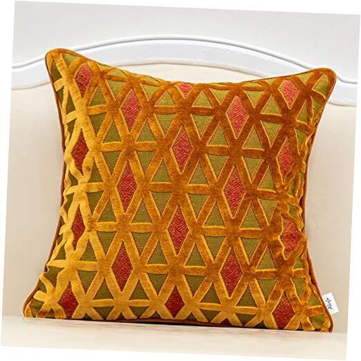 18 x 18 Inch Square Diamond Plaid Striped Embroidery Cut 18