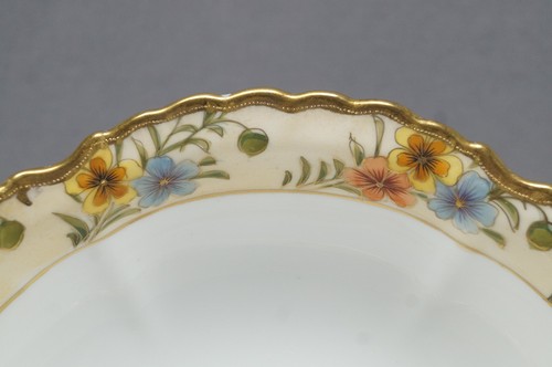 Nippon Morimura Hand Painted Blue Yellow Orange Floral & Gold Bowl Circa 1911-21 - Picture 3 of 10