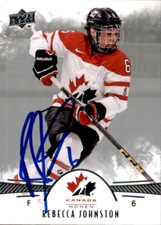 Rebecca Johnston Signed 2016 Upper Deck Canada Women Card #18 Team Canada