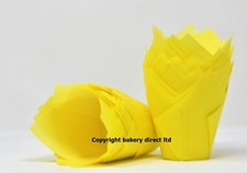 Bakery Direct Yellow Tulip Muffin Wrap Cake Cupcake Case Easter Spring