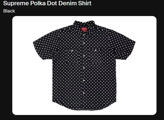 Supreme Denim Polka Dot Casual Button-Down Shirts for Men for sale