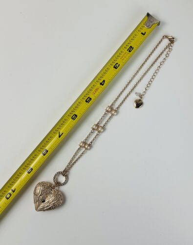 Betsey Johnson Vintage Fly With Me Gold Angel Wing Crystal Heart Necklace - Picture 9 of 9