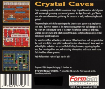 Crystal Caves PC Mac Linux Game Apogee 1991 Windows XP Vista