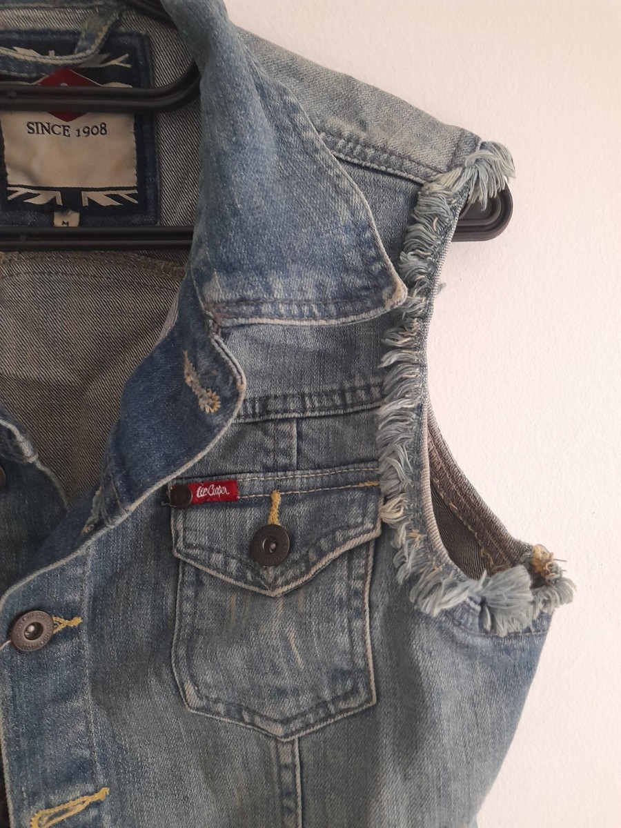 Vintage Blue Women Men Lee Cooper Biker Jacket UK