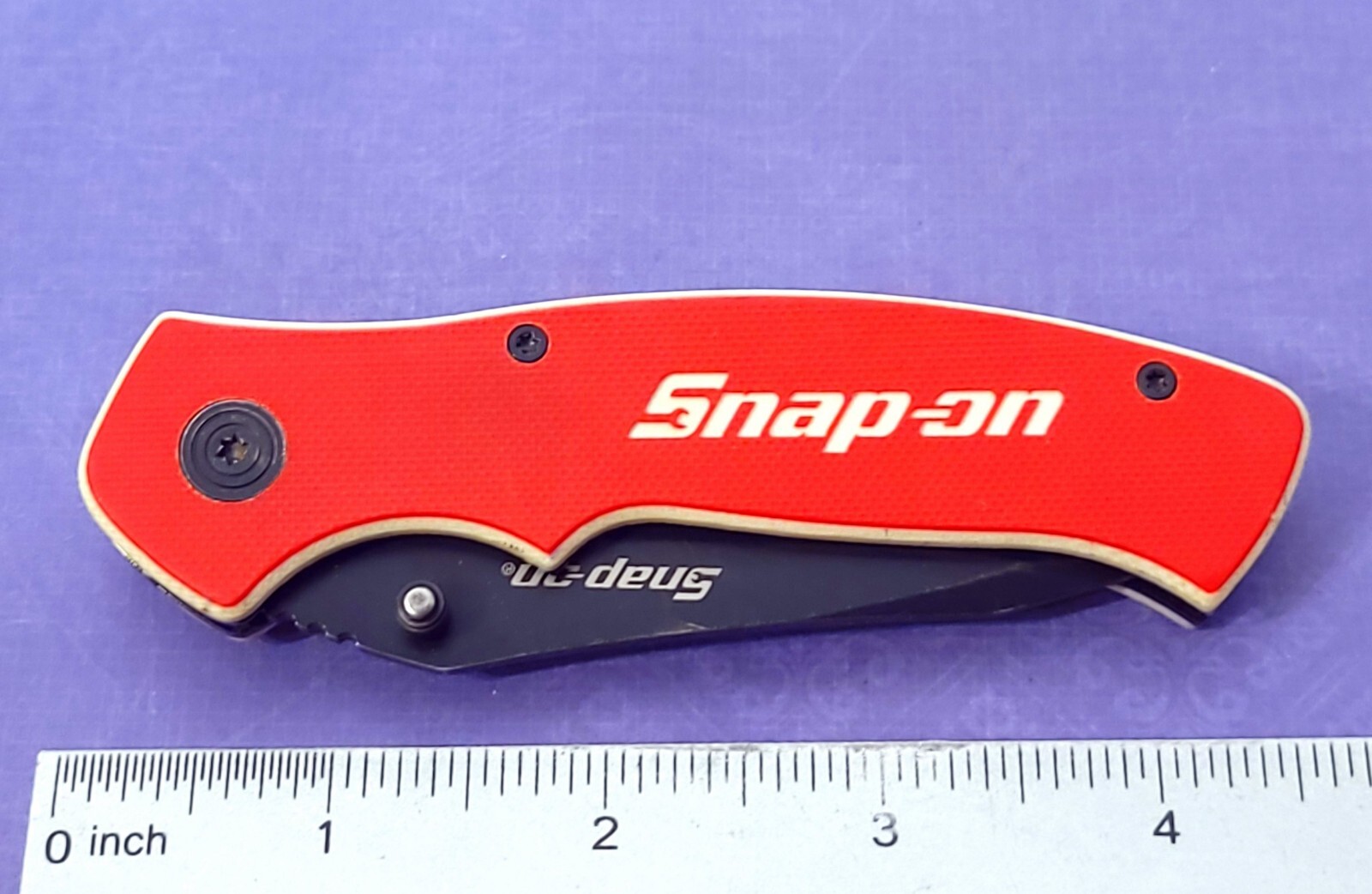 SNAP ON TOOLS Knife Tactical Liner Lock Red G10 Handles 7Cr17MoV Steel