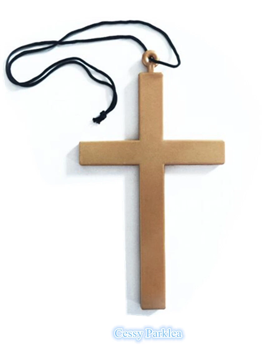 SN E1 3 LARGE 23cm CROSS NECKLACE Priest Vicar Nun Monk Costume Accessories