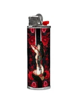 Bettie P. pinup IN SATIN Lighter sleeve Handmade Vintage art FREE SHIPPING