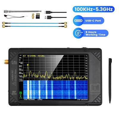 Hand Tiny Spectrum Analyzer For TinySA ULTRA 4'' TFT LCD 100kHz-5.3GHz&32GB Card
