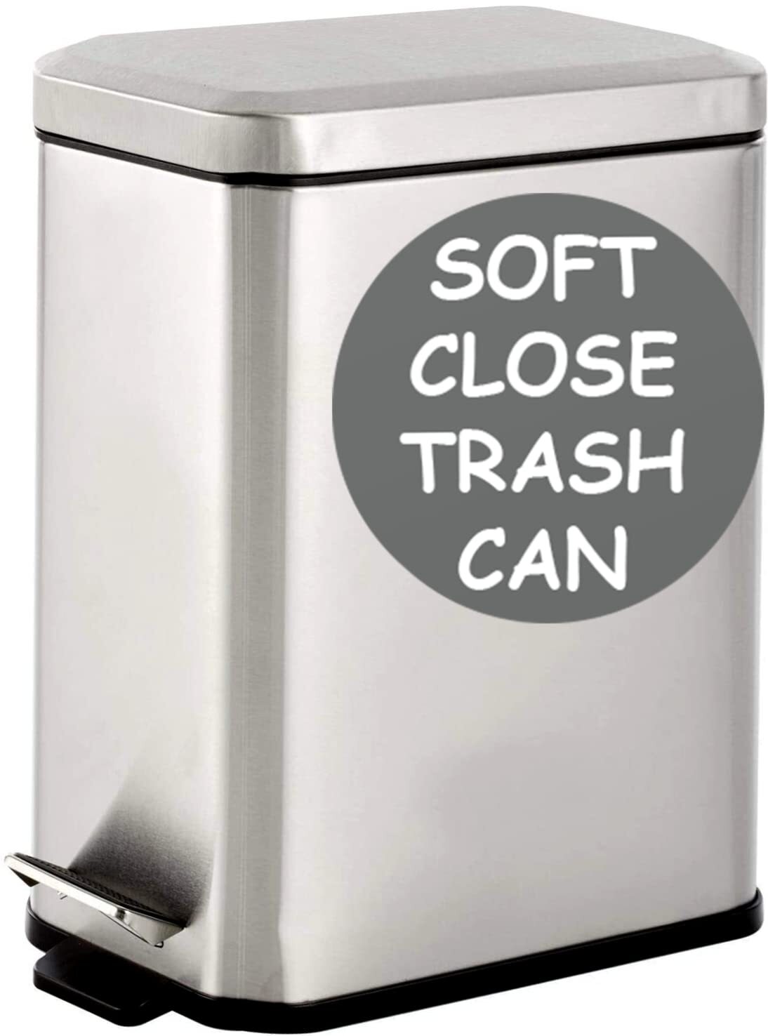 Soft Close, Slim Trash Can 3.2 Gallon with Anti - Bag Slip Liner and Lid, Use...