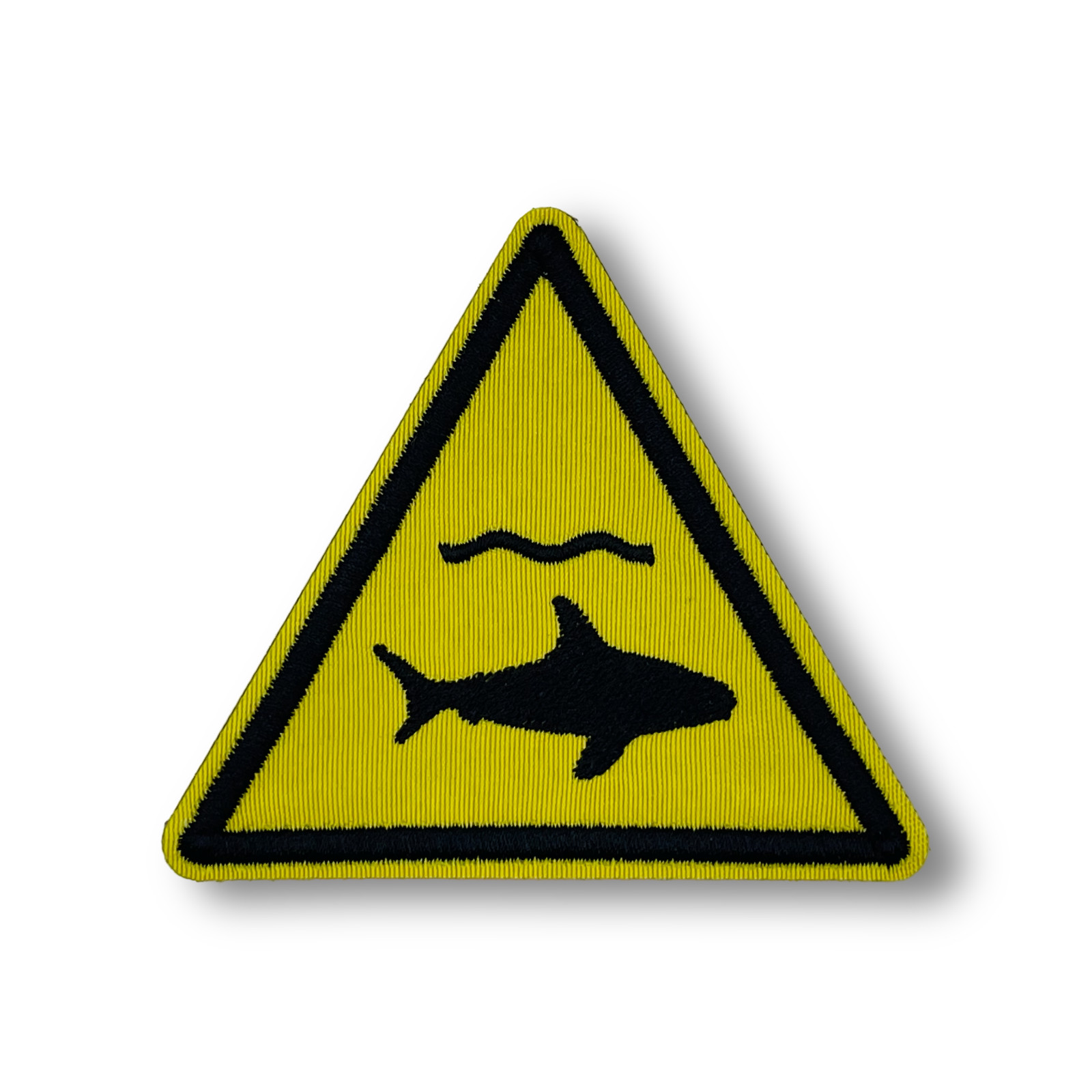 Shark Warning Sign Patch | Iron-On & Sew-On Patch