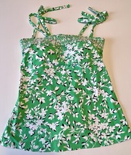 Draper James Lands End Tankini Swim Top Green Floral Size 2