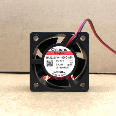 SUNON HA40201V4-1000C-A99 4020 DC12V 0.42W 4CM Silent Cooling Fan