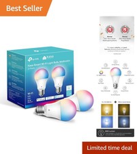Color Changing Smart LED Bulb Set - Voice Control Energy Monitoring, 2-Pack
