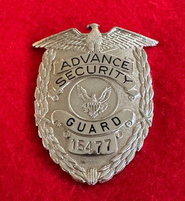 Vintage Obsolete Advance Security Badge Number 15477