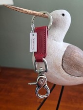 Coach 7212 Vintage Trigger Snap Valet Red Leather Key Fob Keychain NWT Y2K