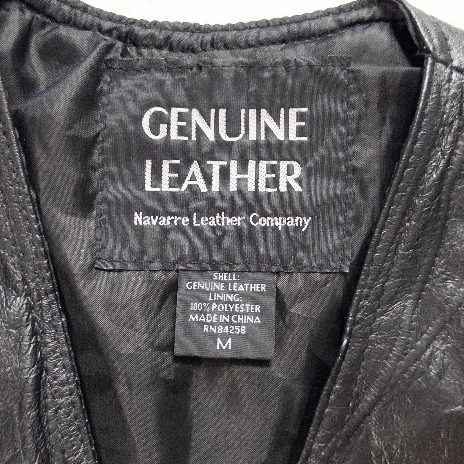 Vintage Black Leather Patchwork Snap Button Vest … - image 5