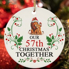 Our 57th Christmas Together Ornament Funny Lion Couple 57 Year Anniversary Gift
